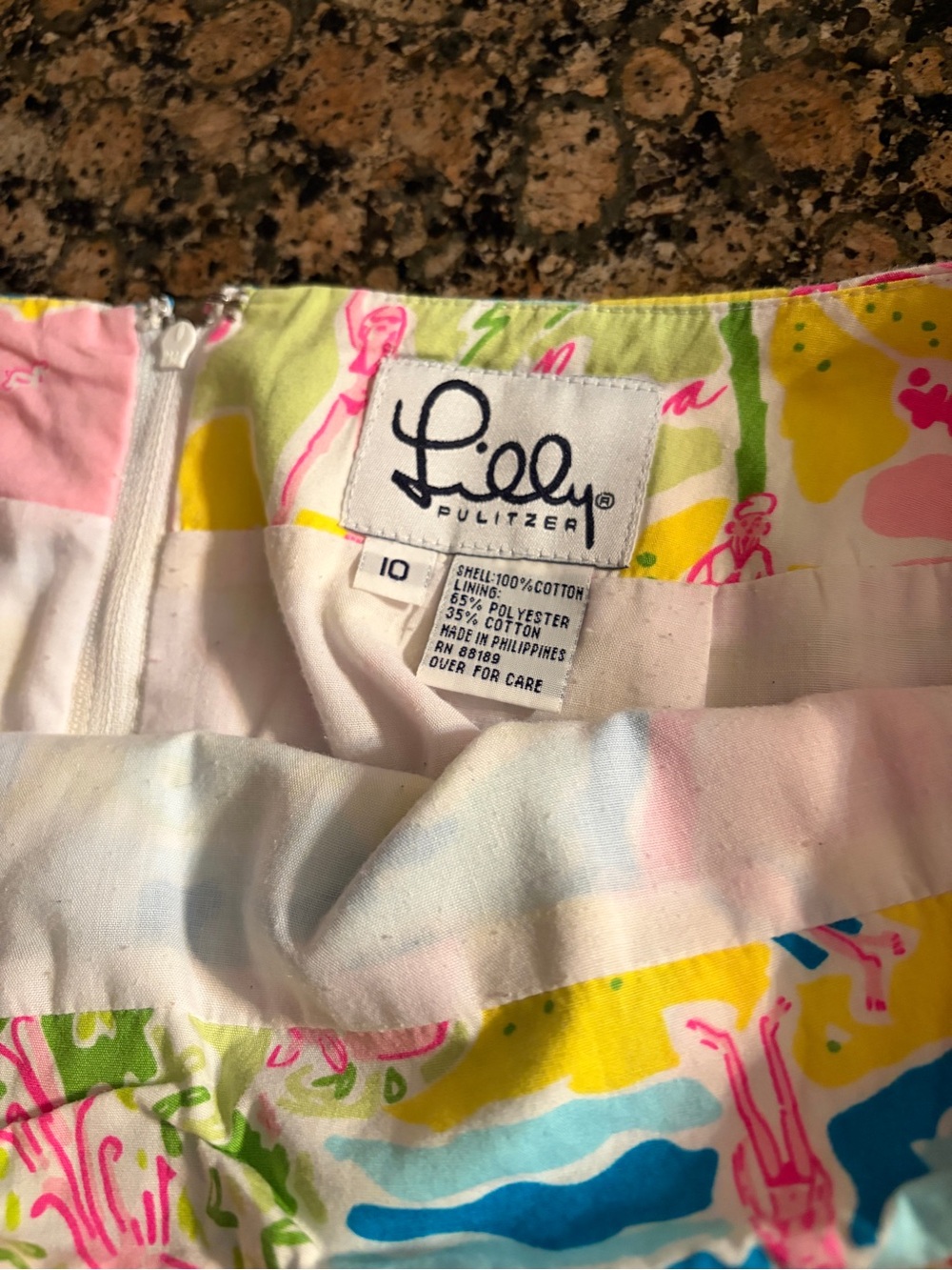 Lilly Pulitzer Colorful Tropical Mini Skirt — Pink, Blue & Yellow - Picture 2 of 2